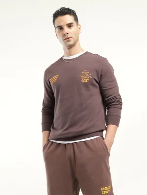 Men's Solid Crew Neck Sweatshirt Cougar like City Streets