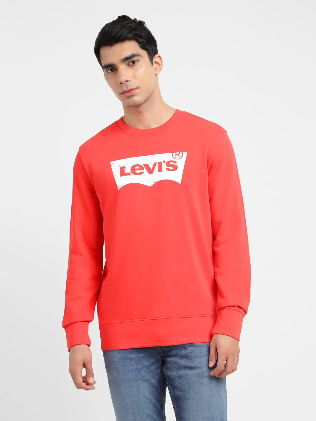quick dry Men's Brand Logo Crew Neck Sweatshirt
