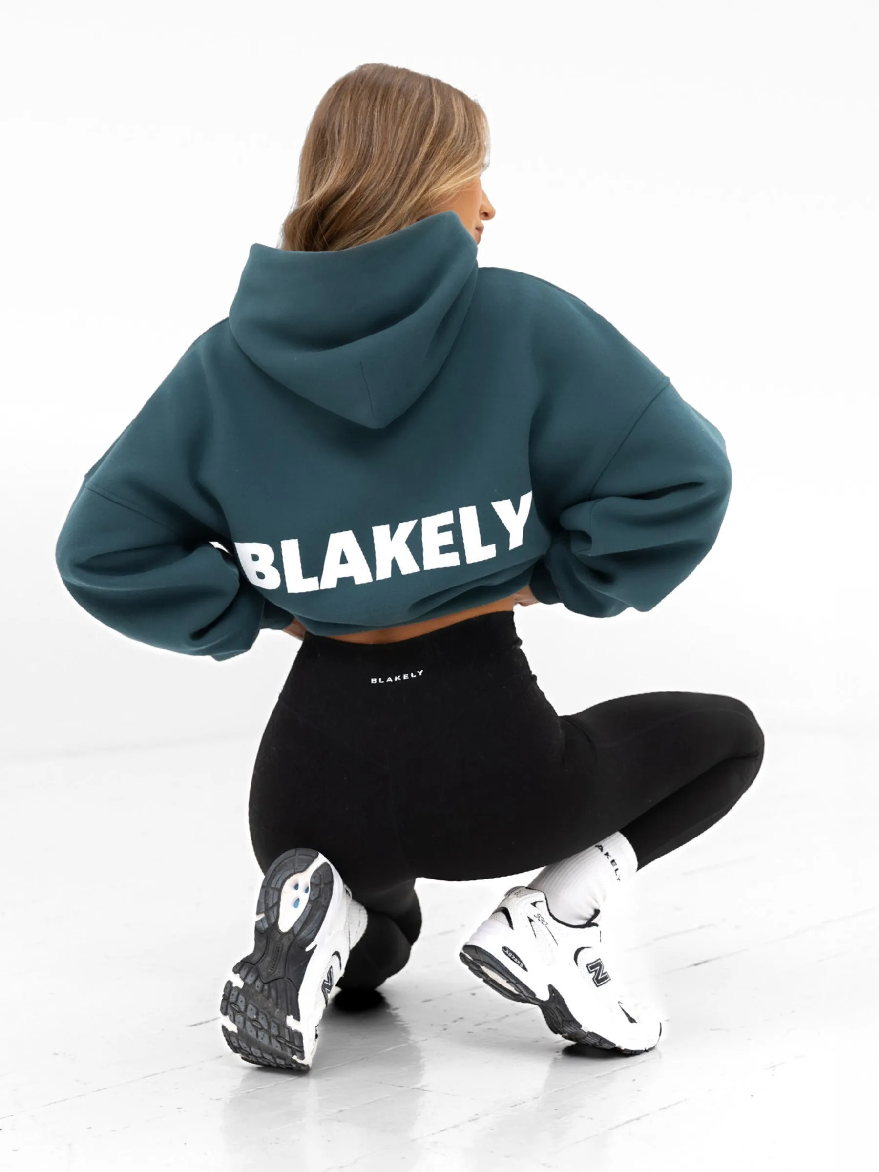 dark colors indoor relaxation Amelie Oversized Hoodie - Teal Green