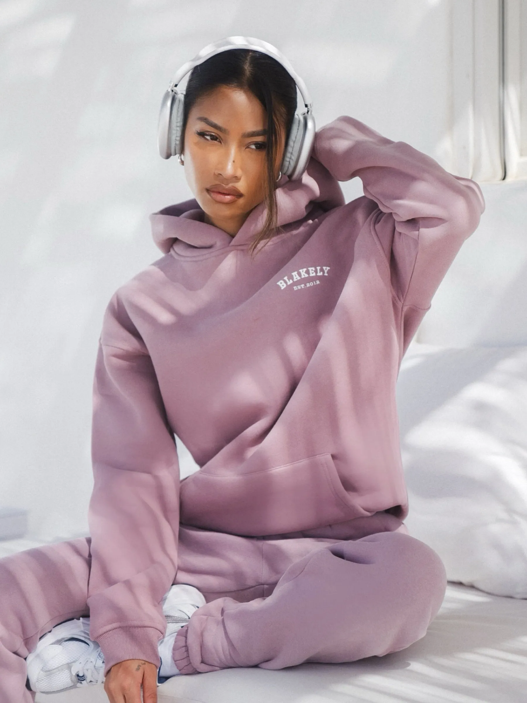Heritage Oversized Hoodie - Dusty Pink Zippered Front scooter clothes