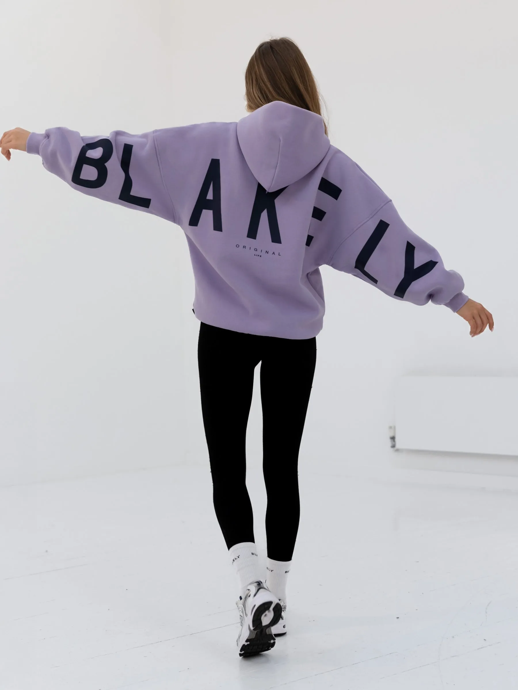Zippered Pockets Classic Street Isabel Oversized Hoodie - Violet