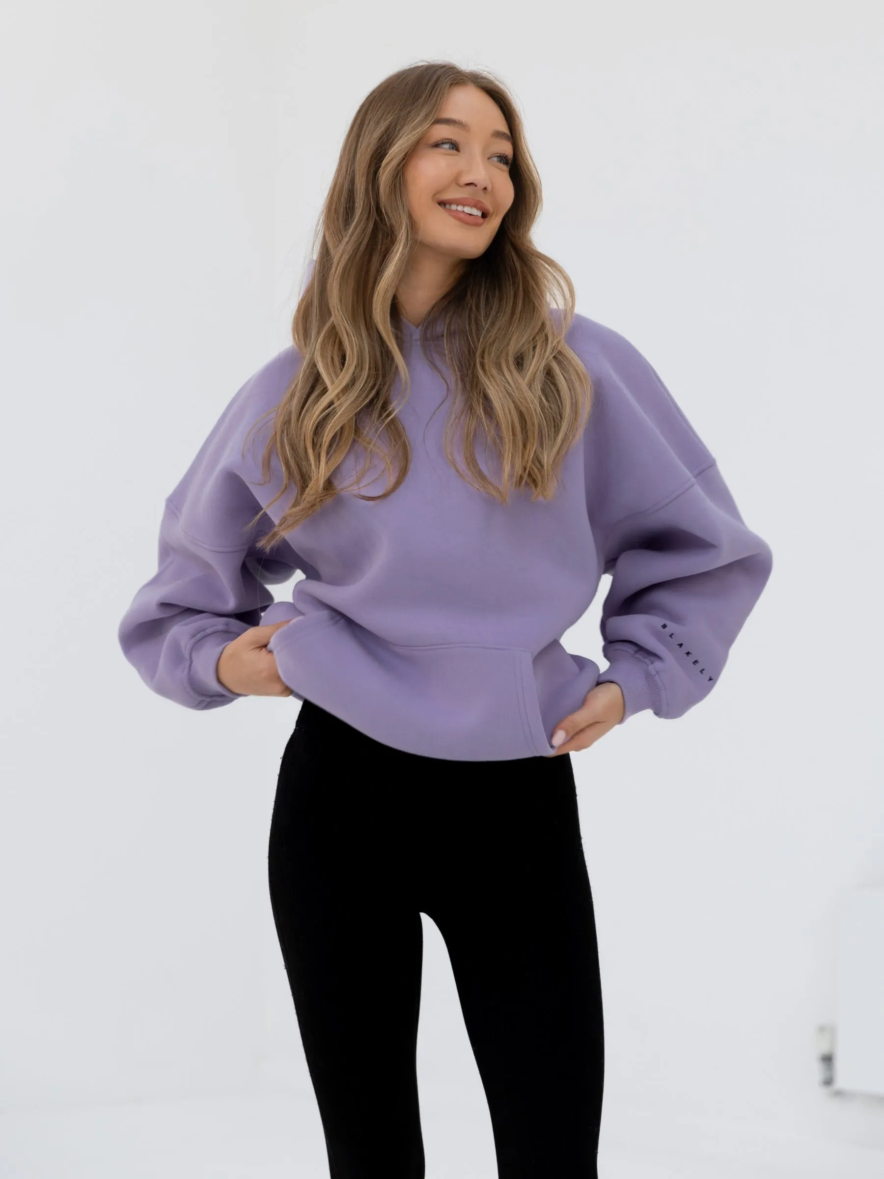 Isabel Oversized Hoodie - Violet Reinforced Hood Floral Print