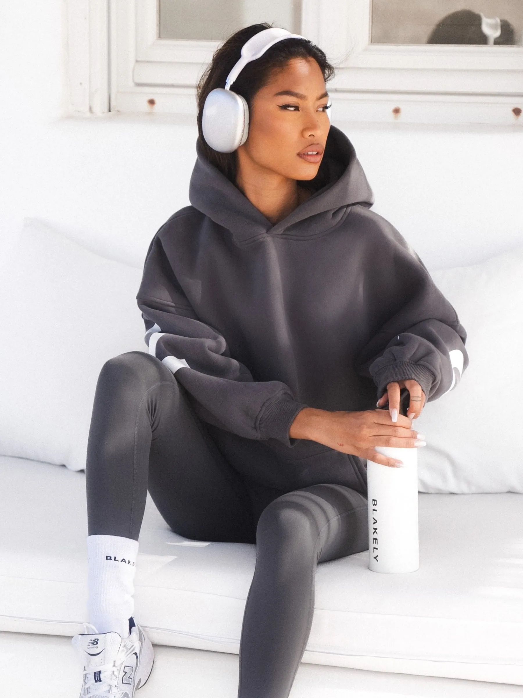 Isabel Oversized Hoodie - Charcoal Dual Layered Fabric