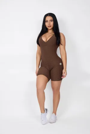 Unique Resort Brown Fit Short Bodysuit