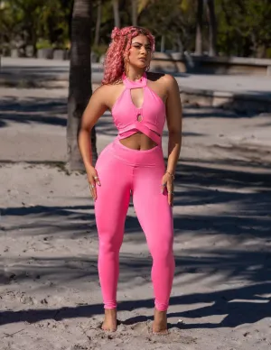 Pink Ripped Butt Scrunchy Bodysuit (Light Supplex) Sport Sporty