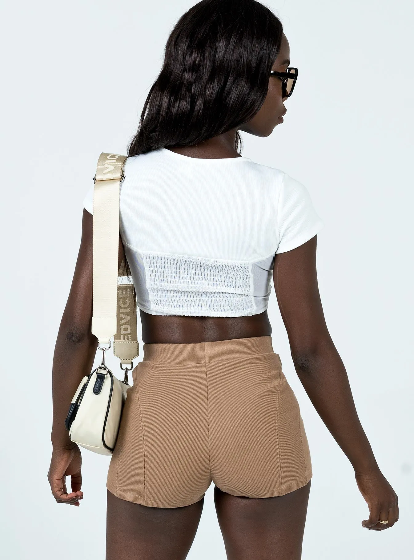 Euro Mood MultiPocket Kim Rib Bike Shorts Beige