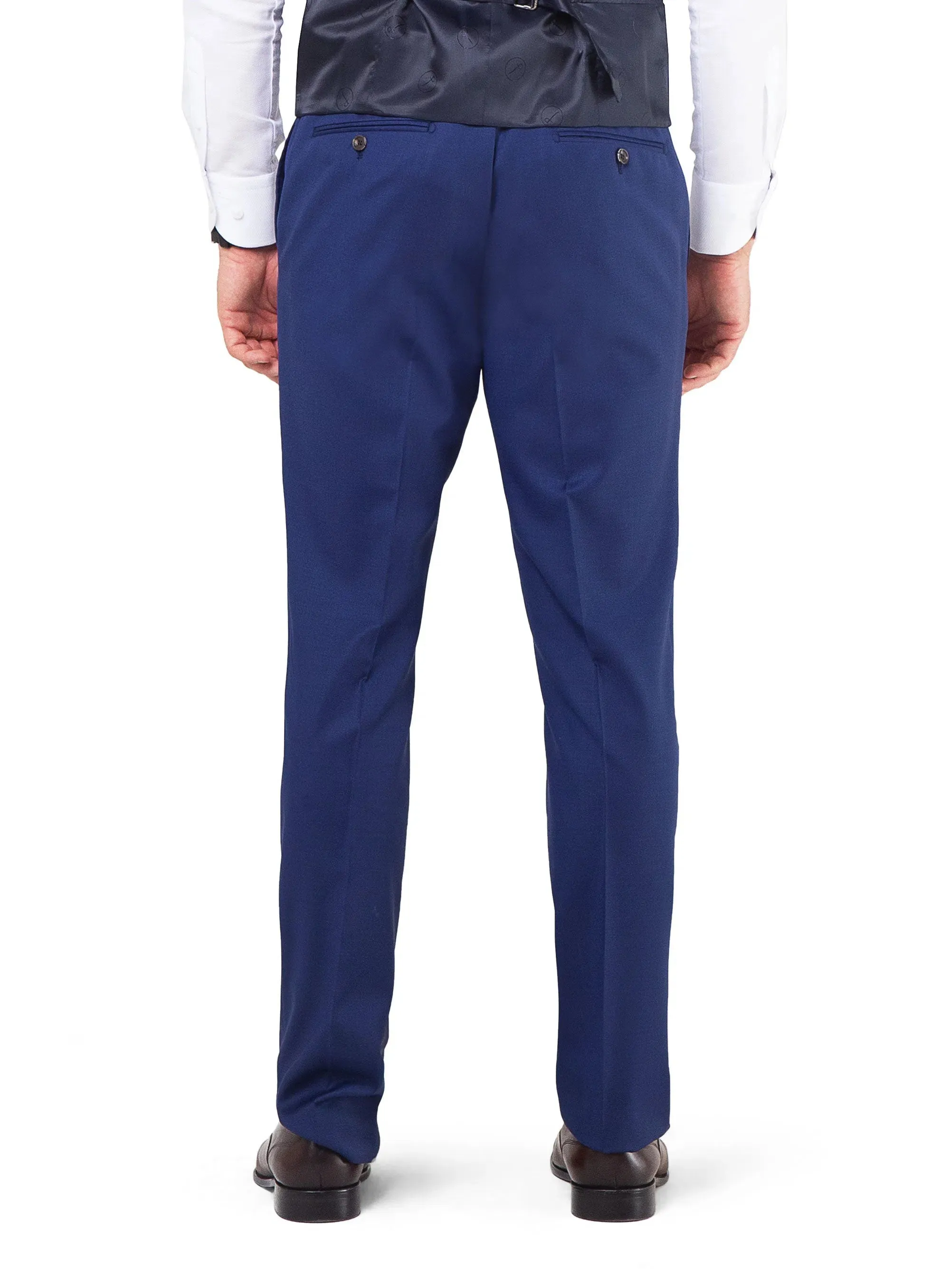 Plaid detail Weather Flex Dexter Jet Blue Suit Trousers