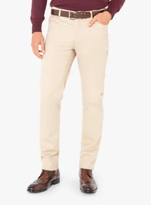 Diego Cotton Sand Beige Trousers Water-resistant Stretch Fit