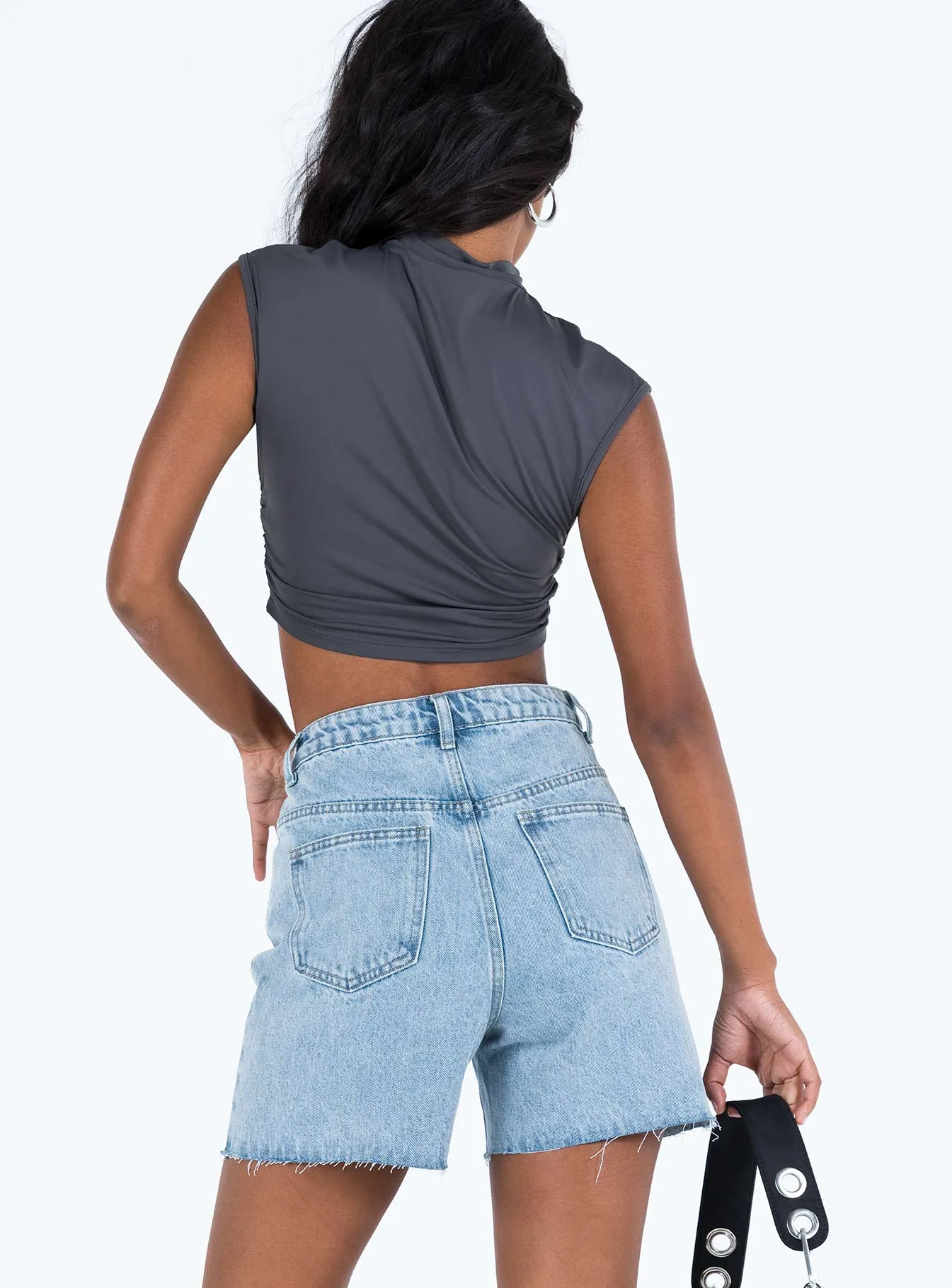 Soft Core Heavy Silk Aldridge Shorts Light Wash Denim