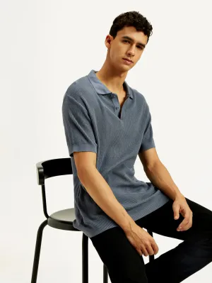 Men's Redloop Textured Slim Fit Polo T-Shirt Travel Friendly