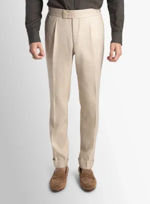 Santorini Textured Sand Trousers Wrinklefree