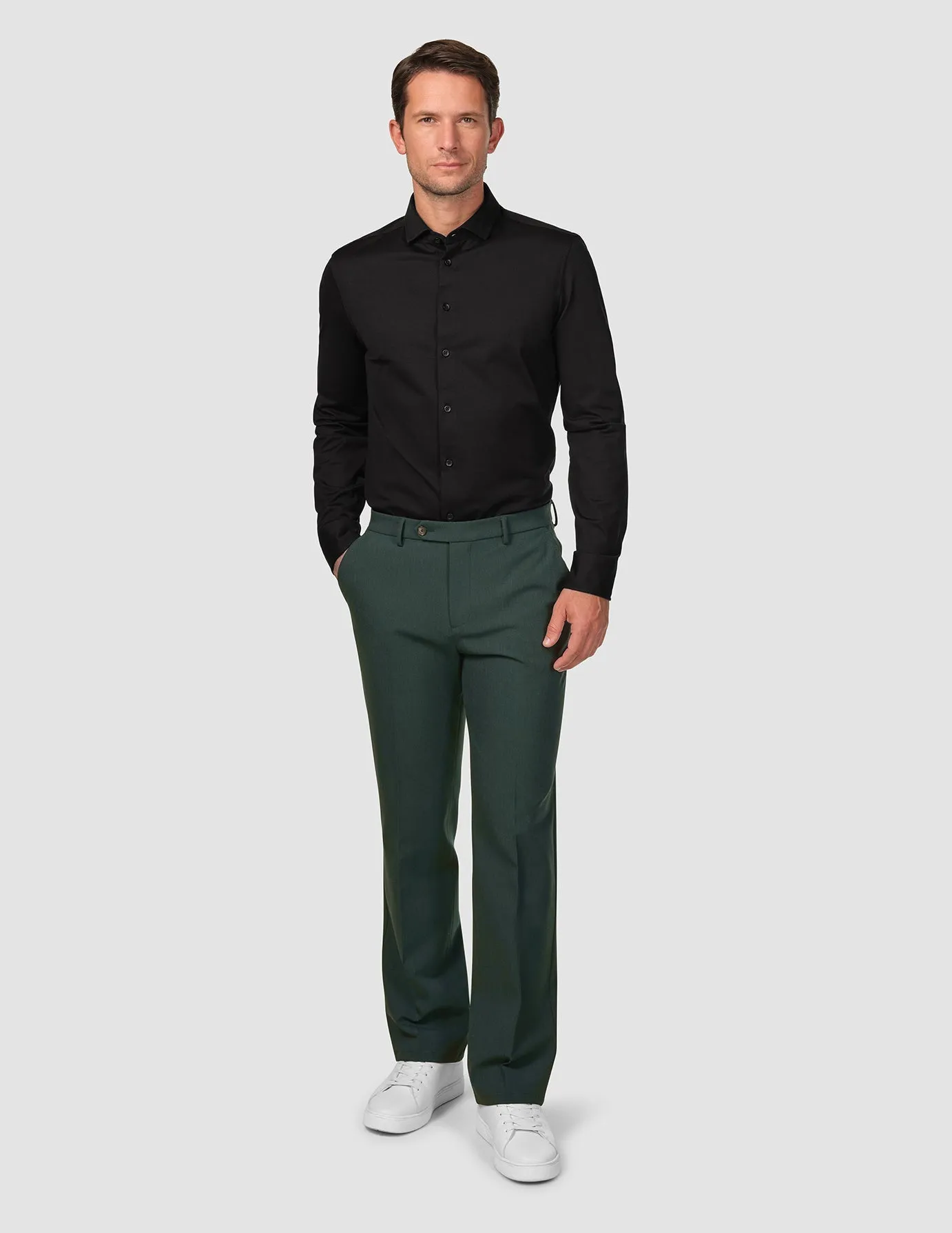 Essential Suit Pants Relaxed Fit Pine Green Timeless Design Hypoallergenic fabric