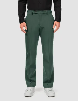 Essential Suit Pants Relaxed Fit Pine Green Functional Waist Zipper Closure