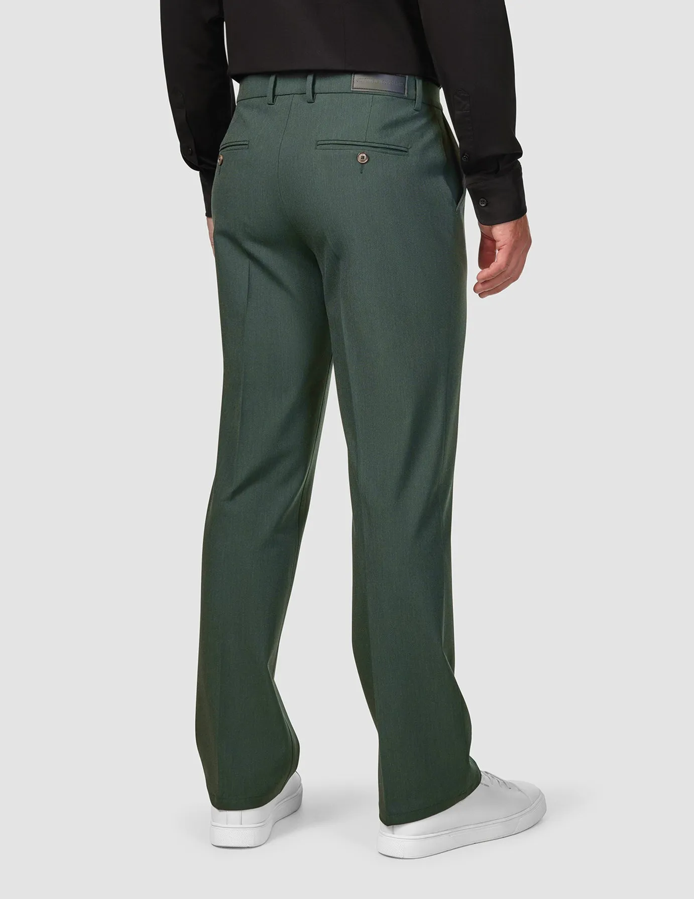 Stretchy Material Chic Look Essential Suit Pants Relaxed Fit Pine Green