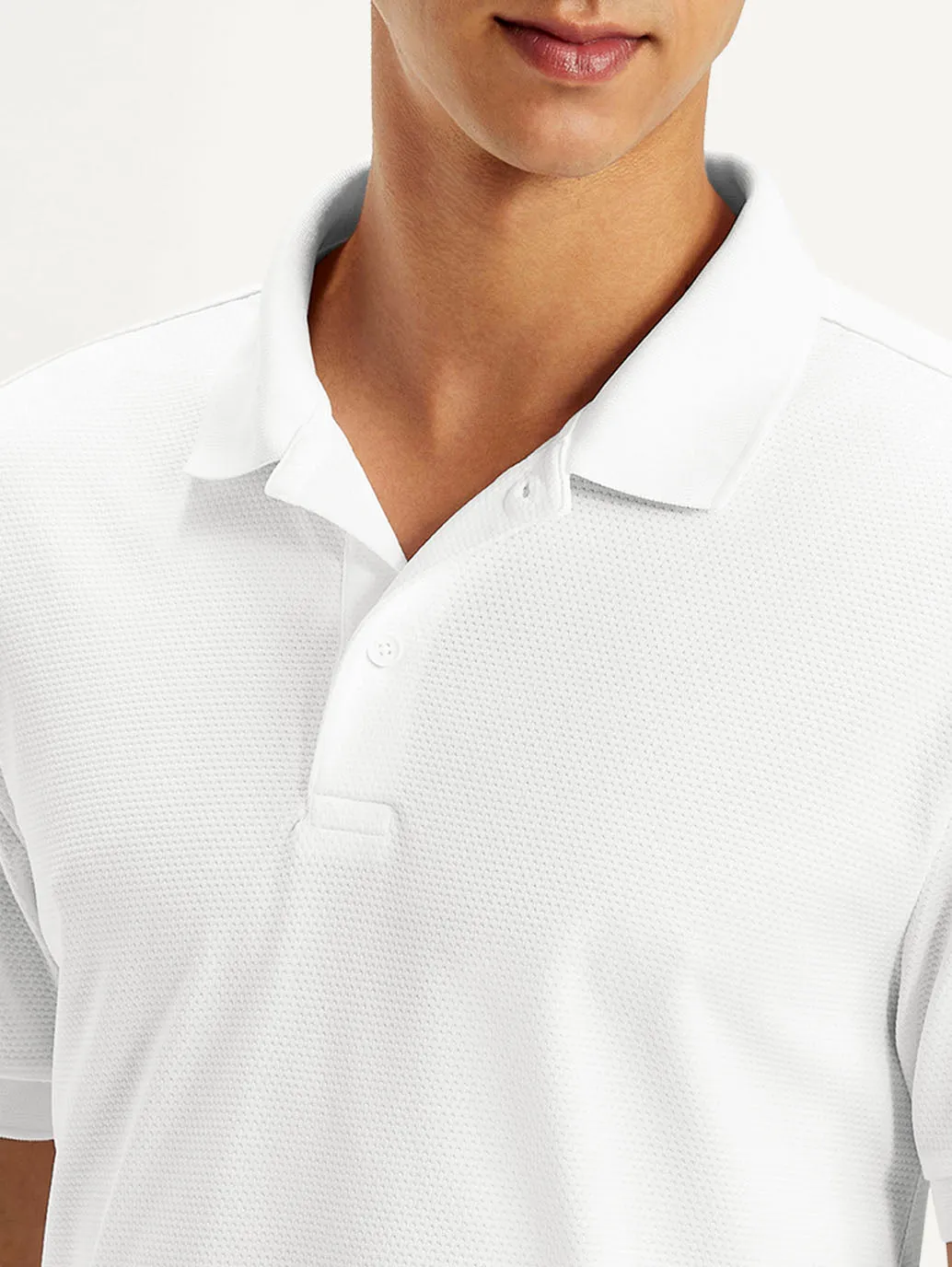 Men's Solid White Polo T-Shirt Trendy Casual