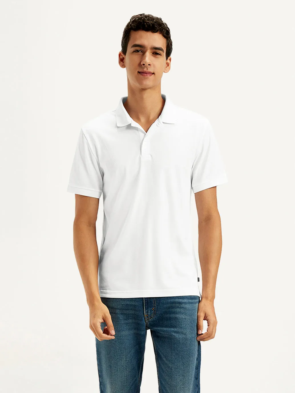 Men's Solid White Polo T-Shirt Stylish Fit
