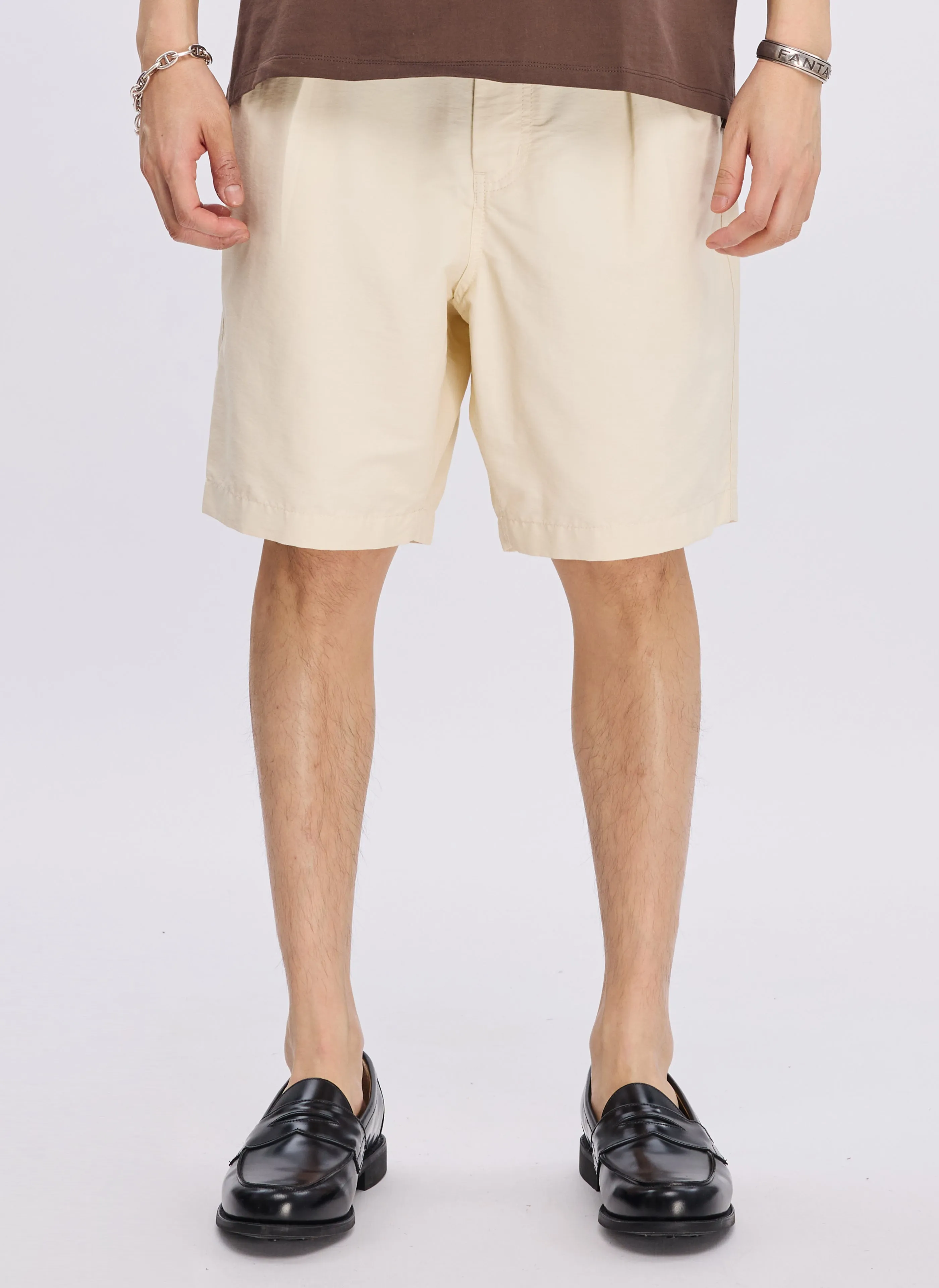 Cotton Nylon Pleated Shorts UVProtective Coating
