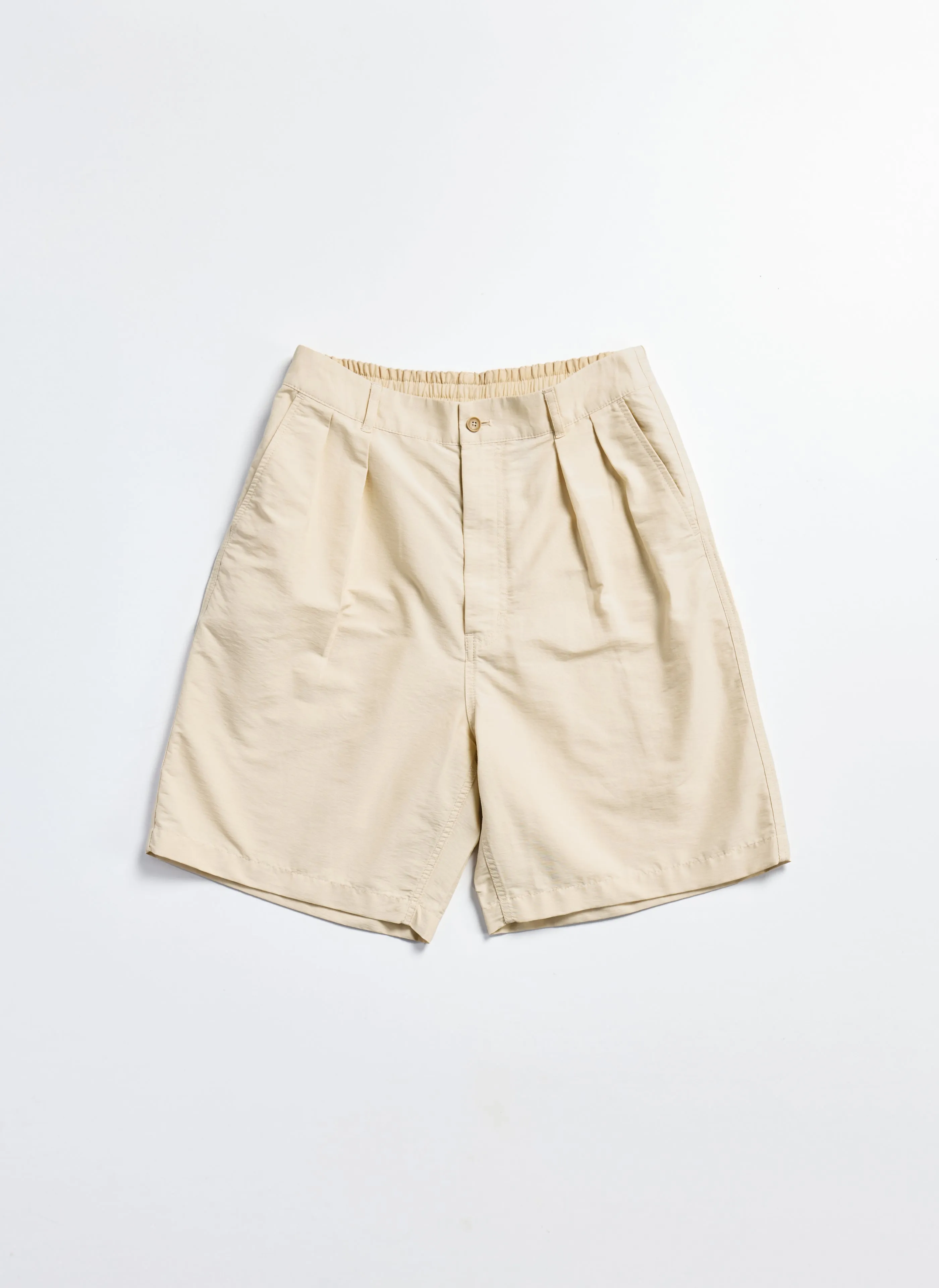 Cotton Nylon Pleated Shorts Desk Style
