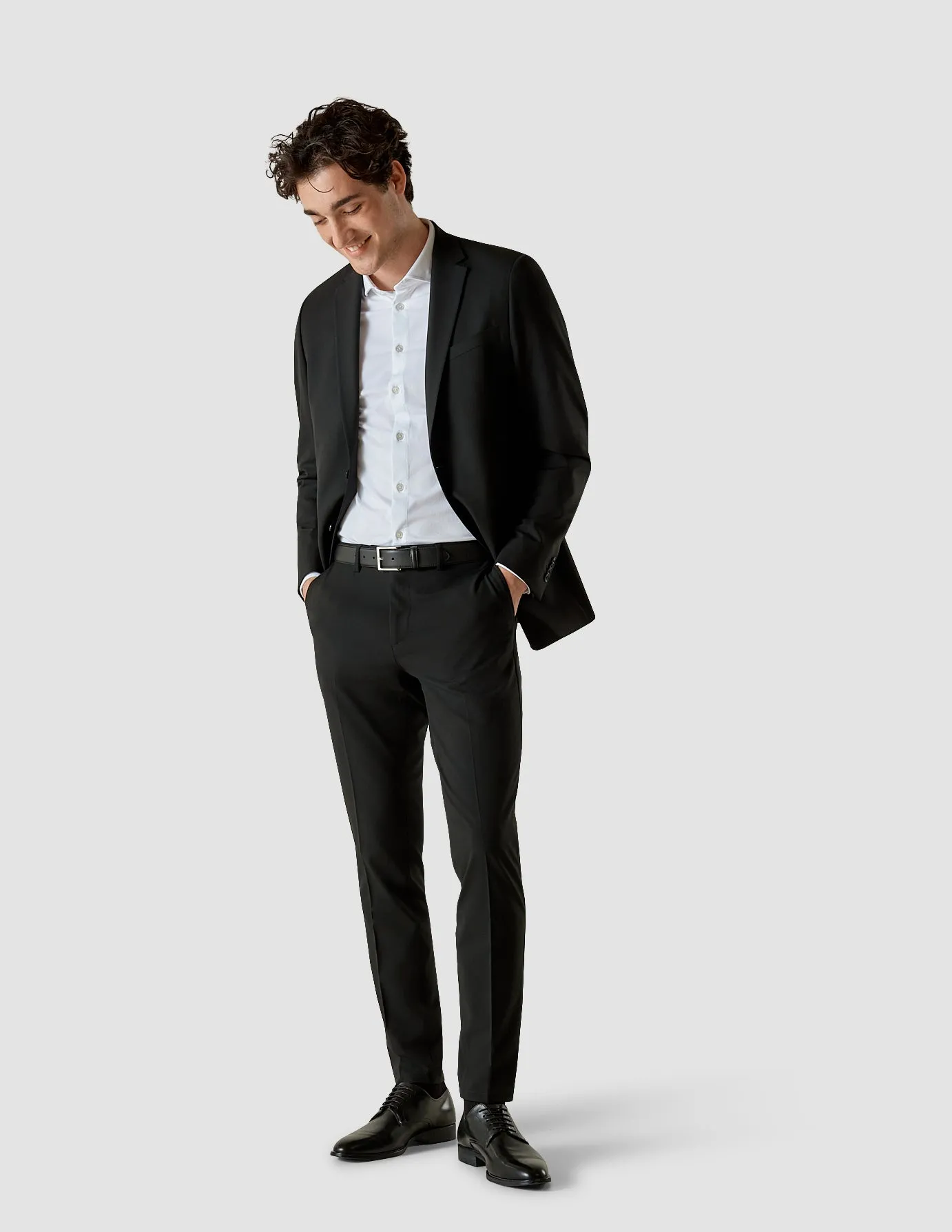 Essential Suit Pants Slim Black EcoFriendlyDye Durable Hem