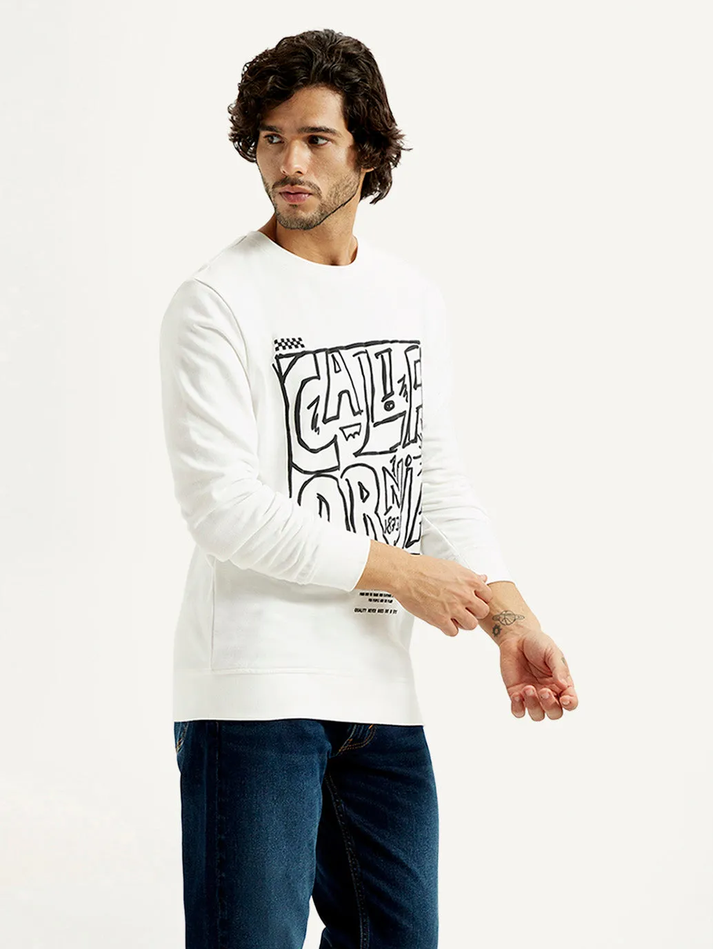 Men's Printed Round Neck Sweatshirt Lion like