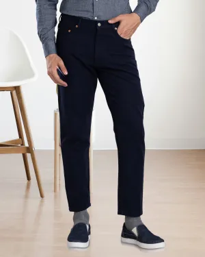 Navy Wool Jeans Soft Fabric