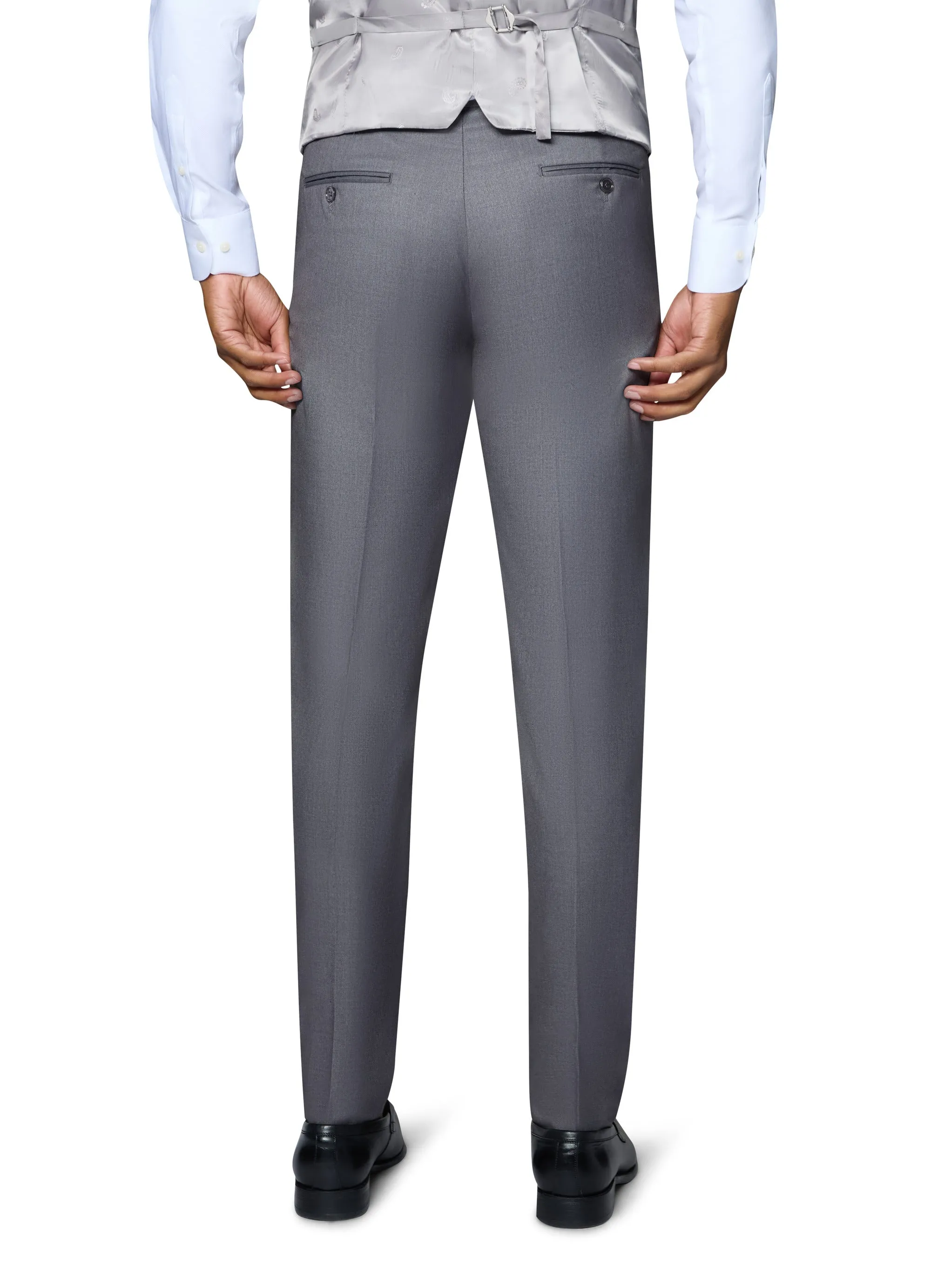 Bergamo Orange Solid Slim Fit Pants - Medium Grey Refined fit Cozy Fit