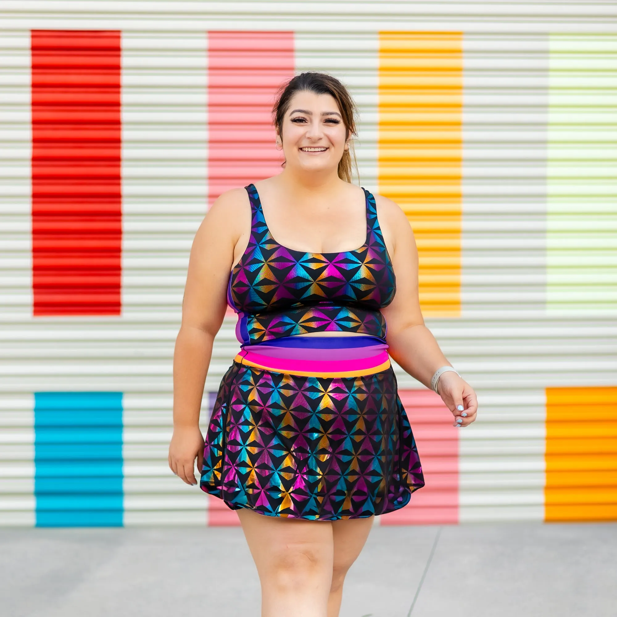 Geodesic Night Athletic Skort Texture Blend Smart Tones
