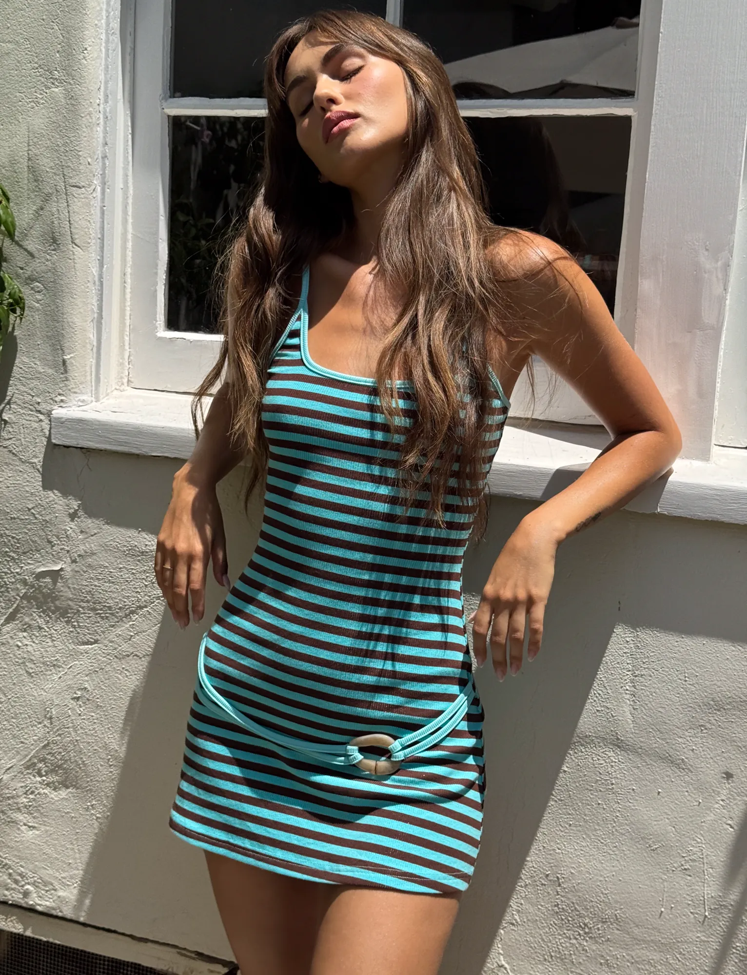 CELESTE MINI DRESS - BLUE STRIPE Chic Balance