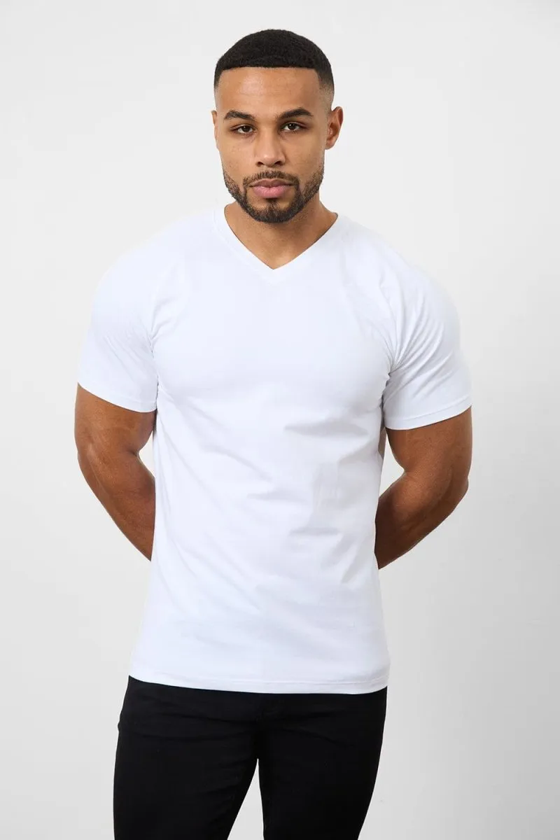 Subtle Embroidery Athletic Fit Foundation V-Neck 5-Pack
