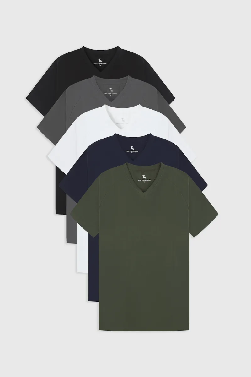 Athletic Fit Foundation V-Neck 5-Pack ZeroDistressFinish