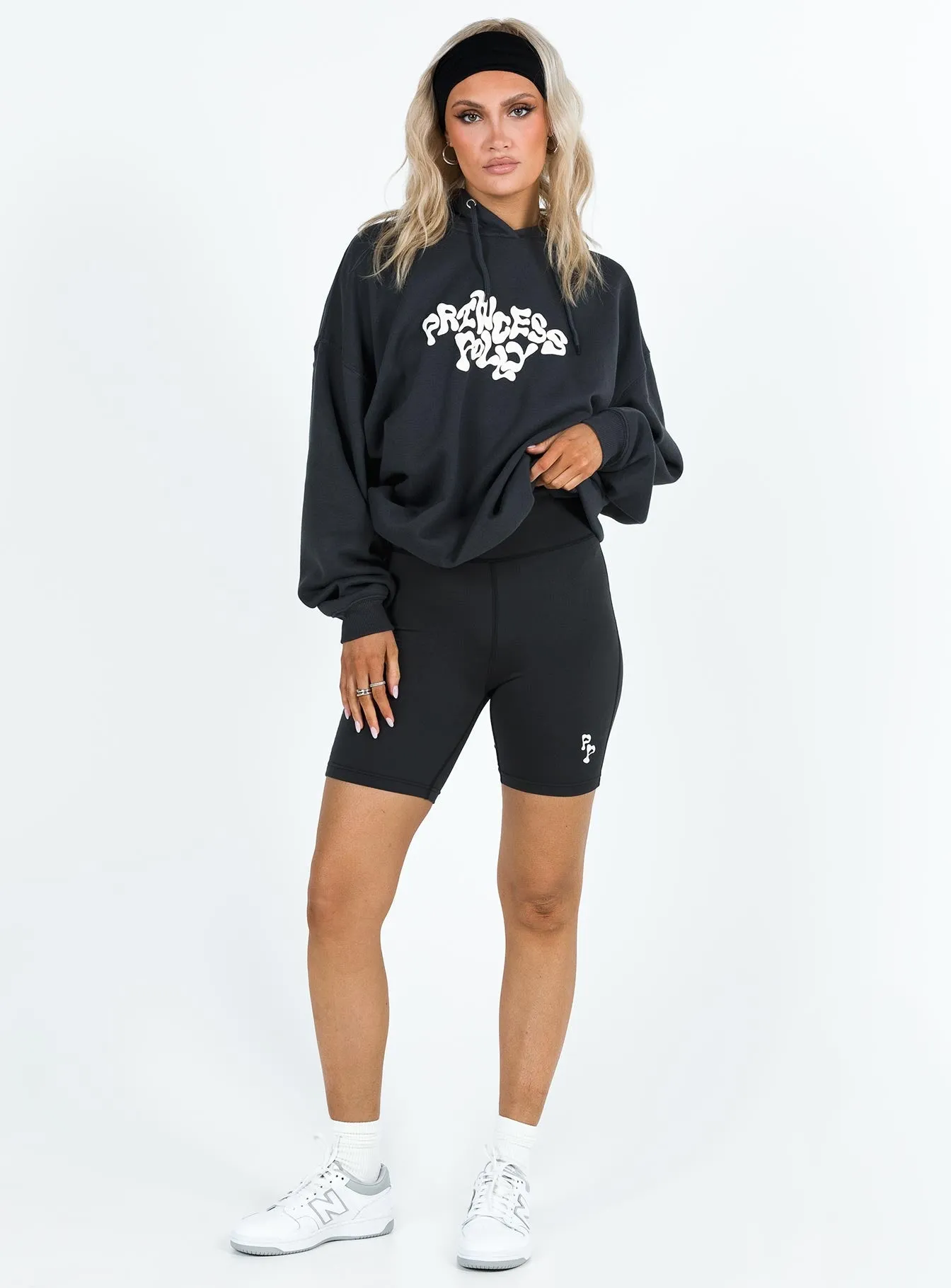 FlexibleElasticity Kind Soul Princess Polly Bike Shorts Bubble Text Black Sand