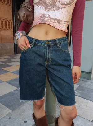 TumbleDry Safe Cult Classic Longline Denim Shorts Vintage Wash