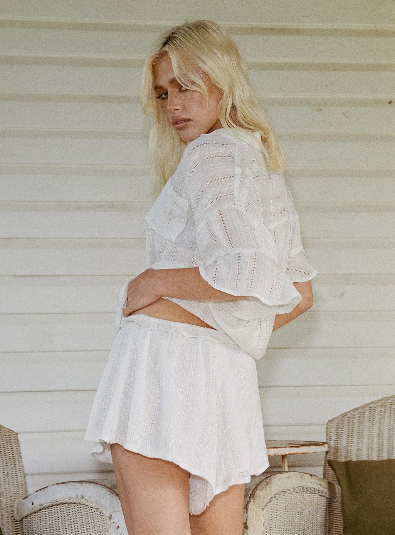 Bennie Shorts White WrinkleFreeTexture