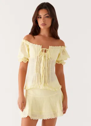 Balanced Form Hundred Percent Mini Skirt - Yellow