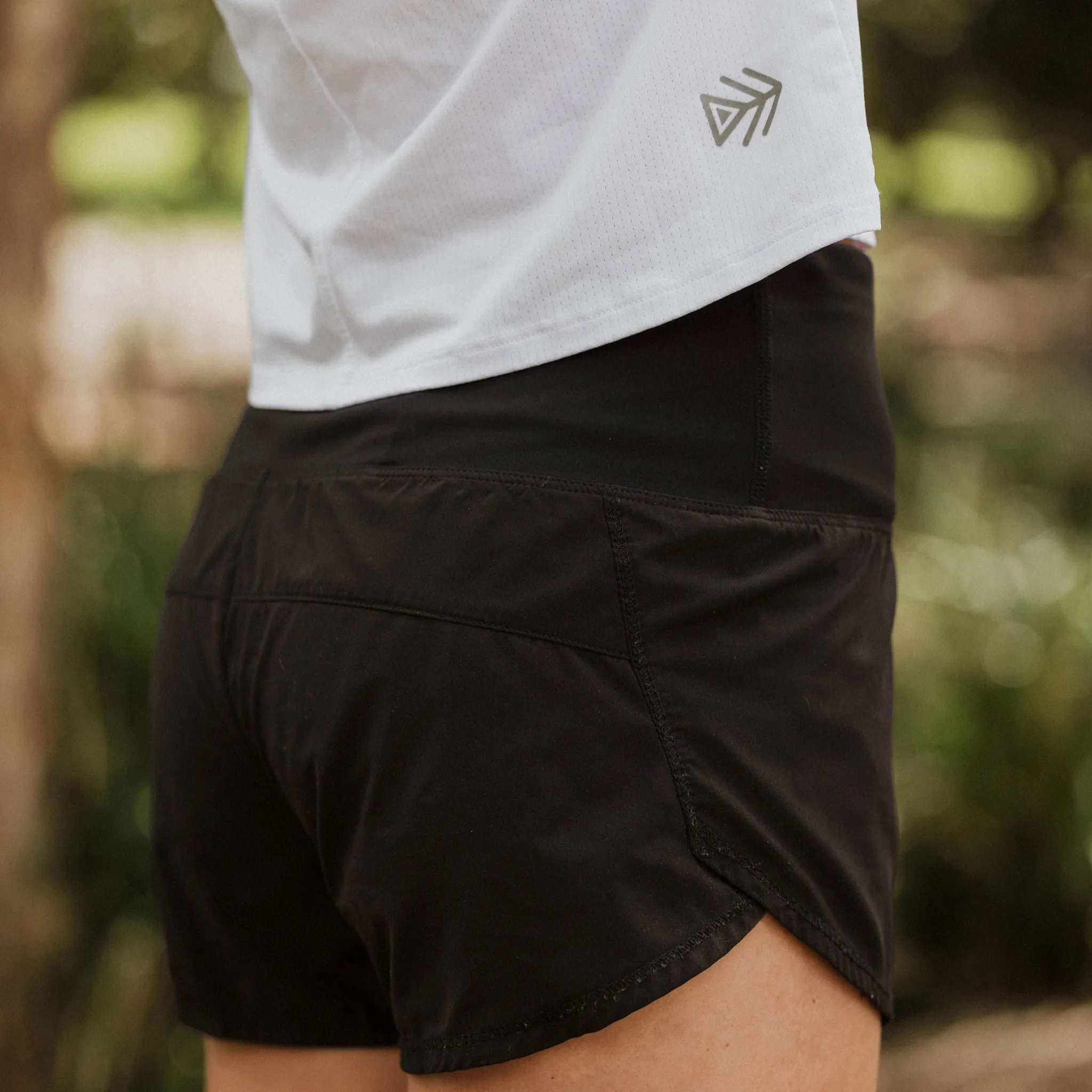 IMPI Running Shorts - Black Contoured Articulation checkered pattern