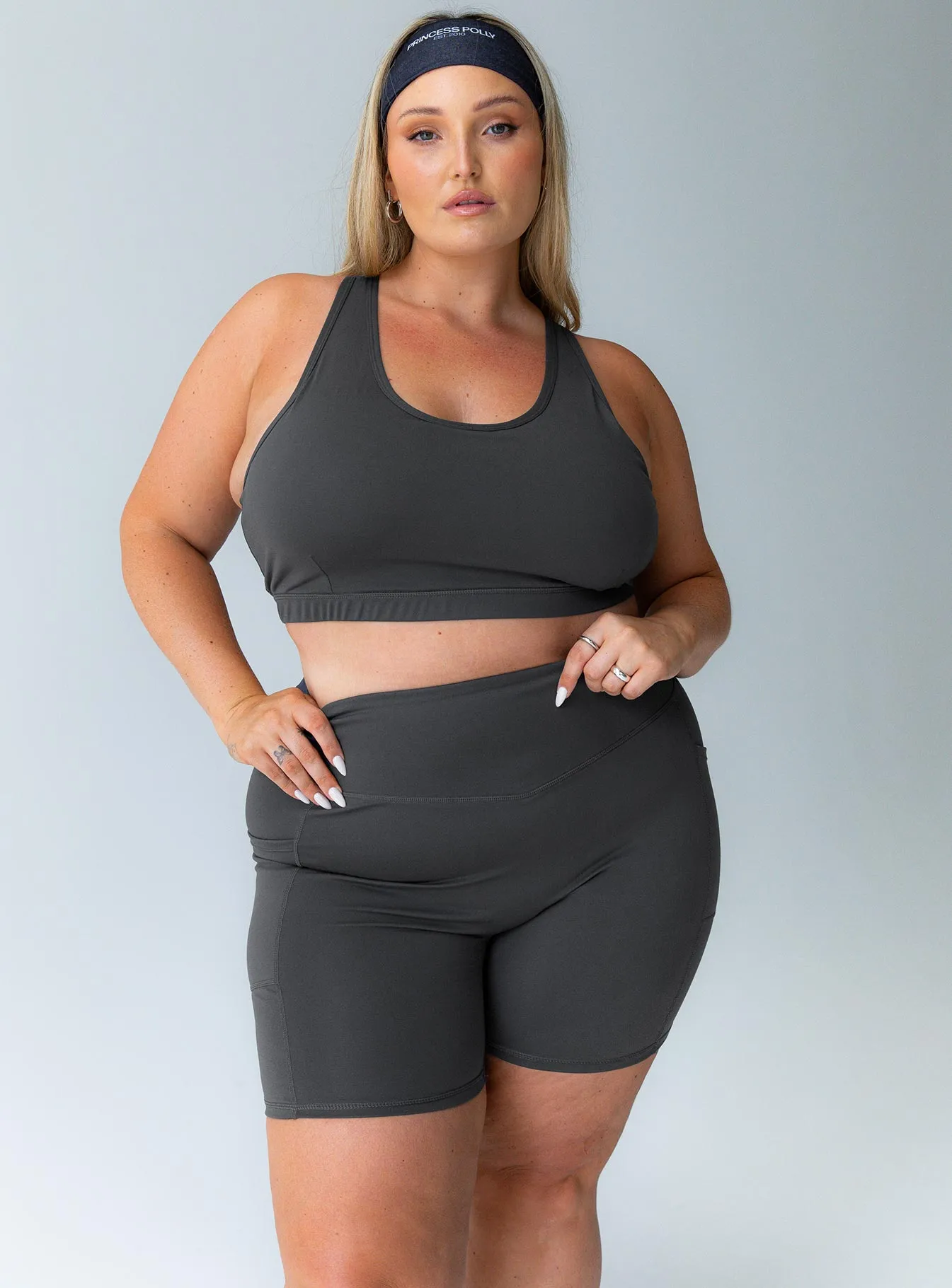 CompressionKnit Conquer Activewear Shorts Grey Curve