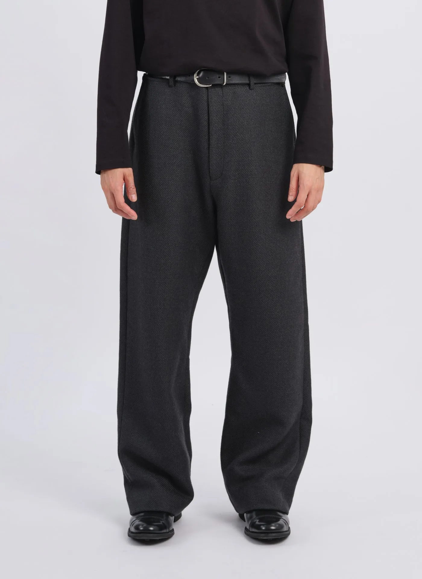 AntiPilling Technology Stretchable Waistband Marzotto Wool Straight Full Length Officer Pants