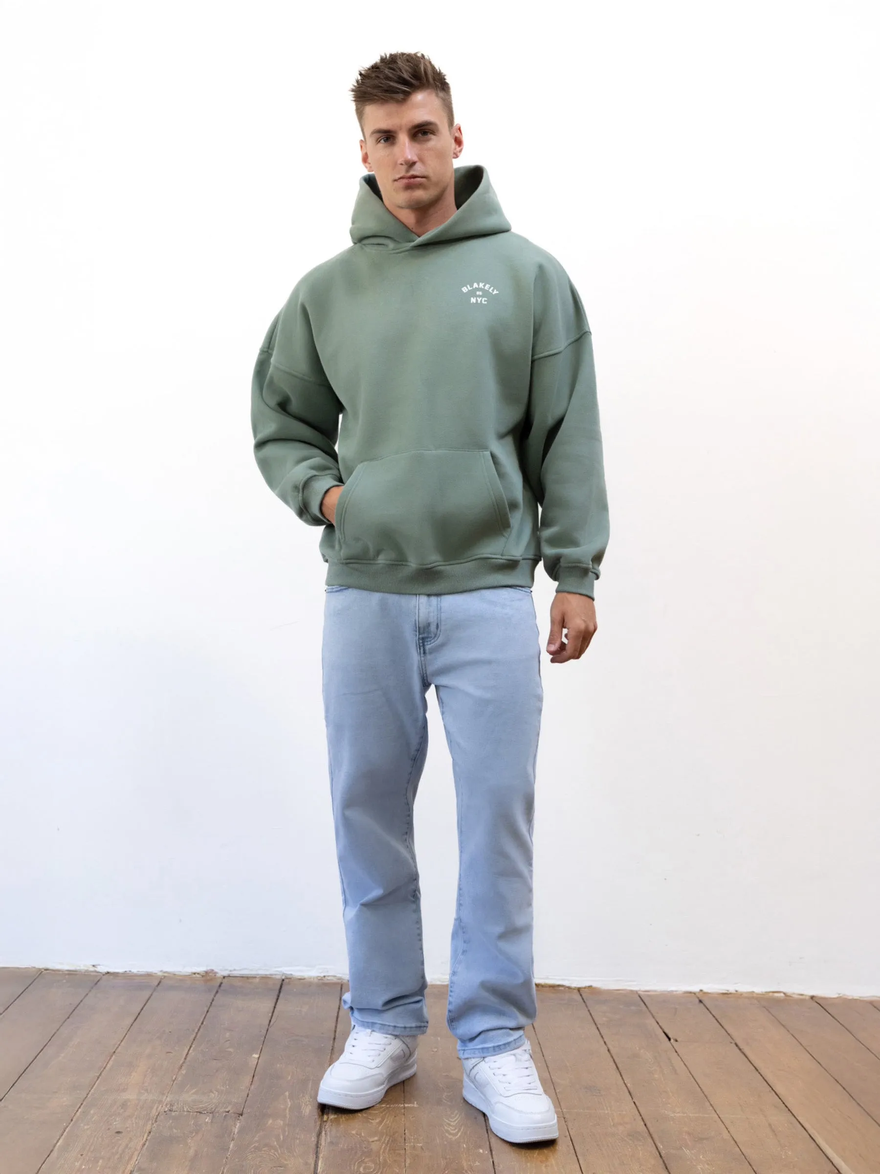 Anti Pill Technology Moose like NYC Relaxed Hoodie - Sage Green