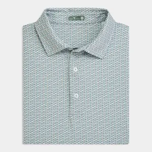 Trophy Printed Performance Polo Breathable Underarm Gusset Button Down Collar