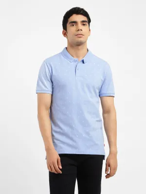 Workout Friendly Office Attire Men's Geometric Print Polo T-shirt