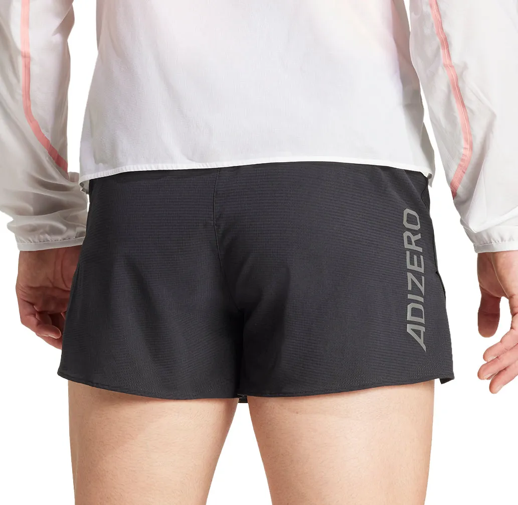 adidas Adizero Mens Running Shorts - Black One-of-a-kind Geometric Pattern