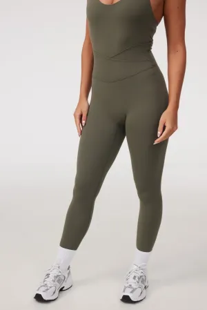 V Leggings (Full 24") in Avocado Slim Style