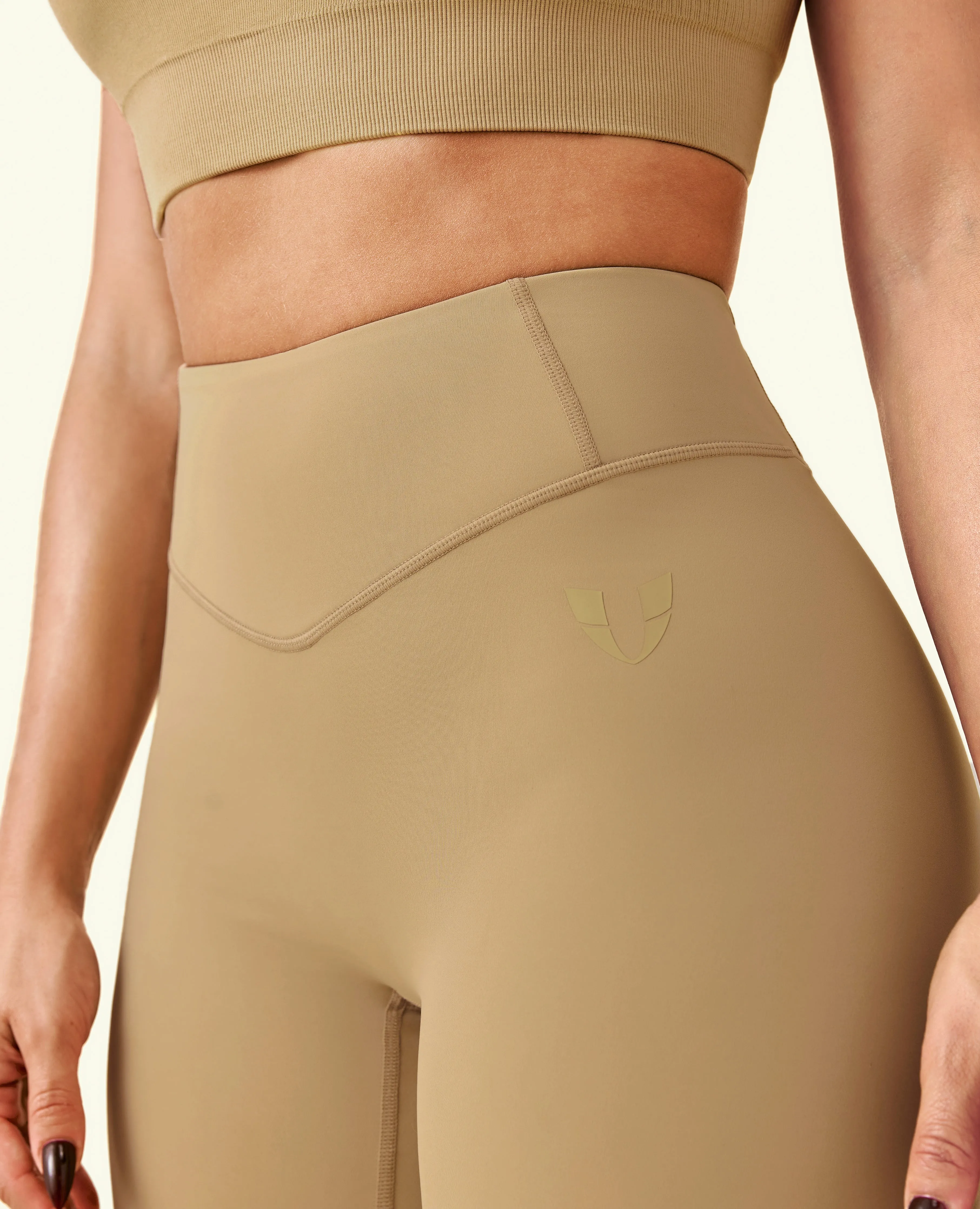 All Style Body Hugging Fit Active High Waist Leggings - Earth Brown