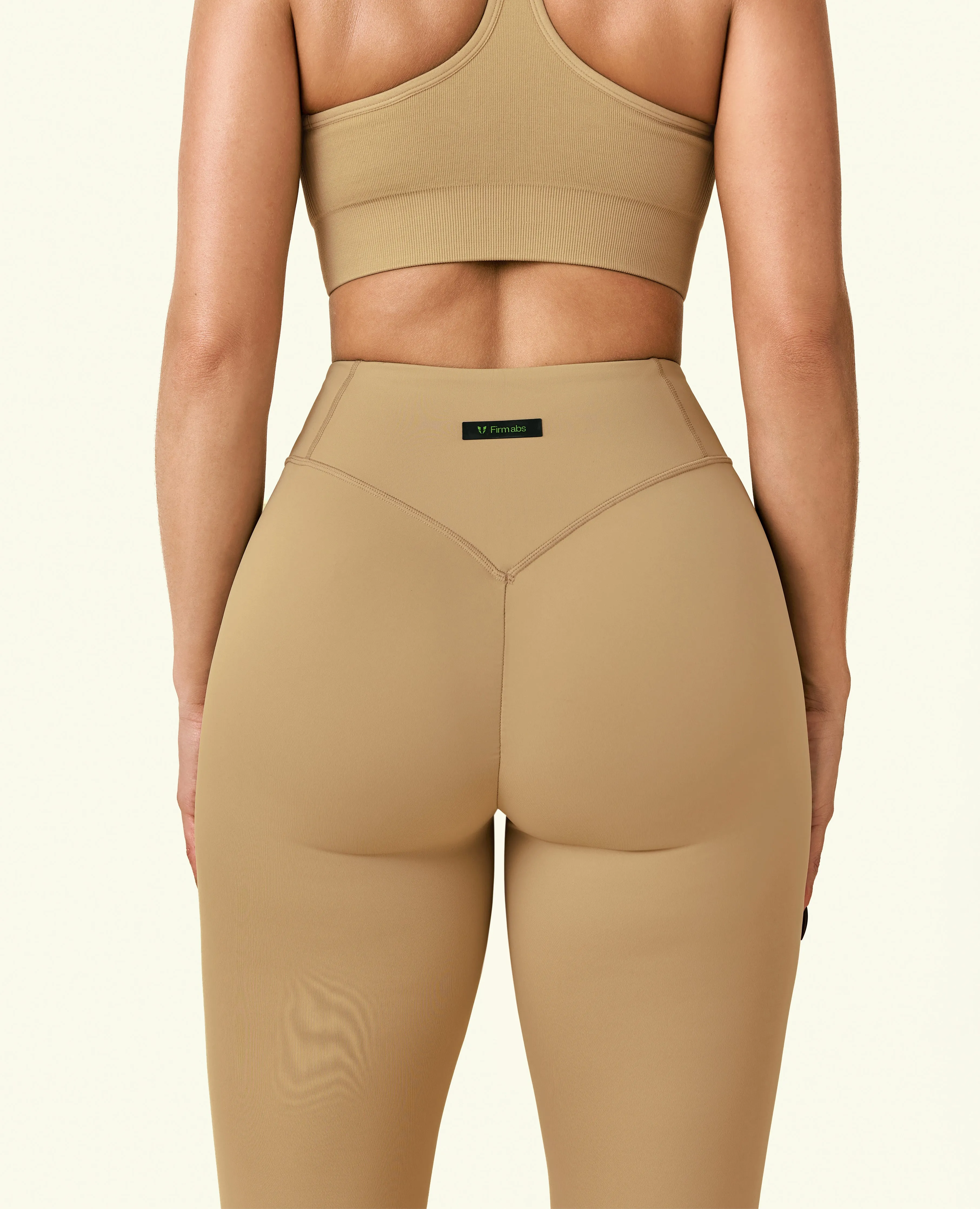 Active High Waist Leggings - Earth Brown Breathable Mesh Panels