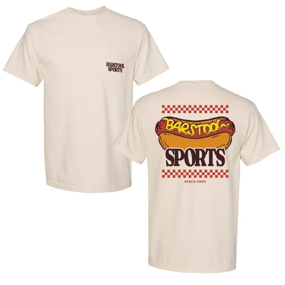 Chic Comfort Style Weekend Wear Barstool Sports Hot Dog Pocket Tee