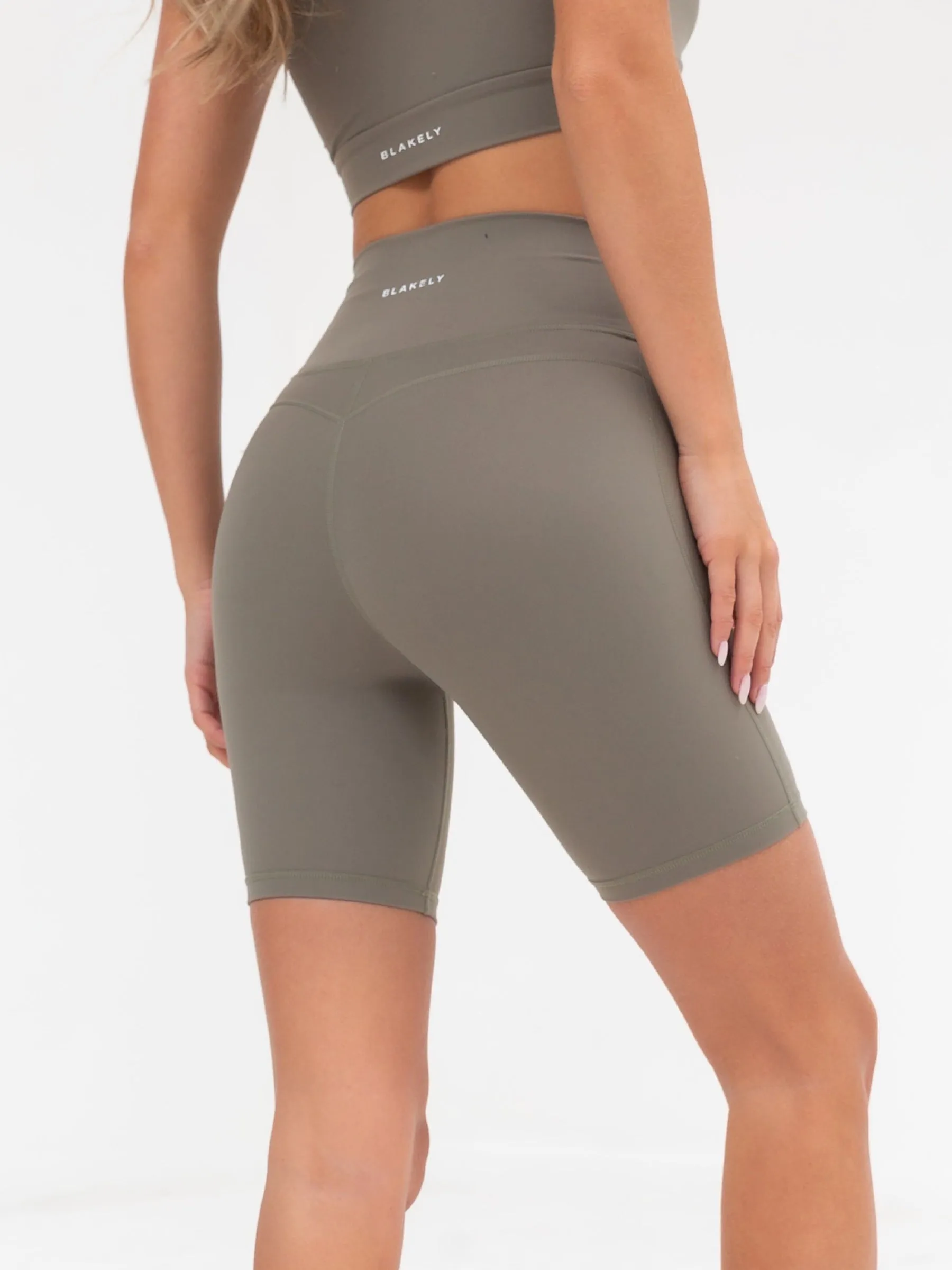 Ultimate Active Shorts - Safari Green Skinny Fit