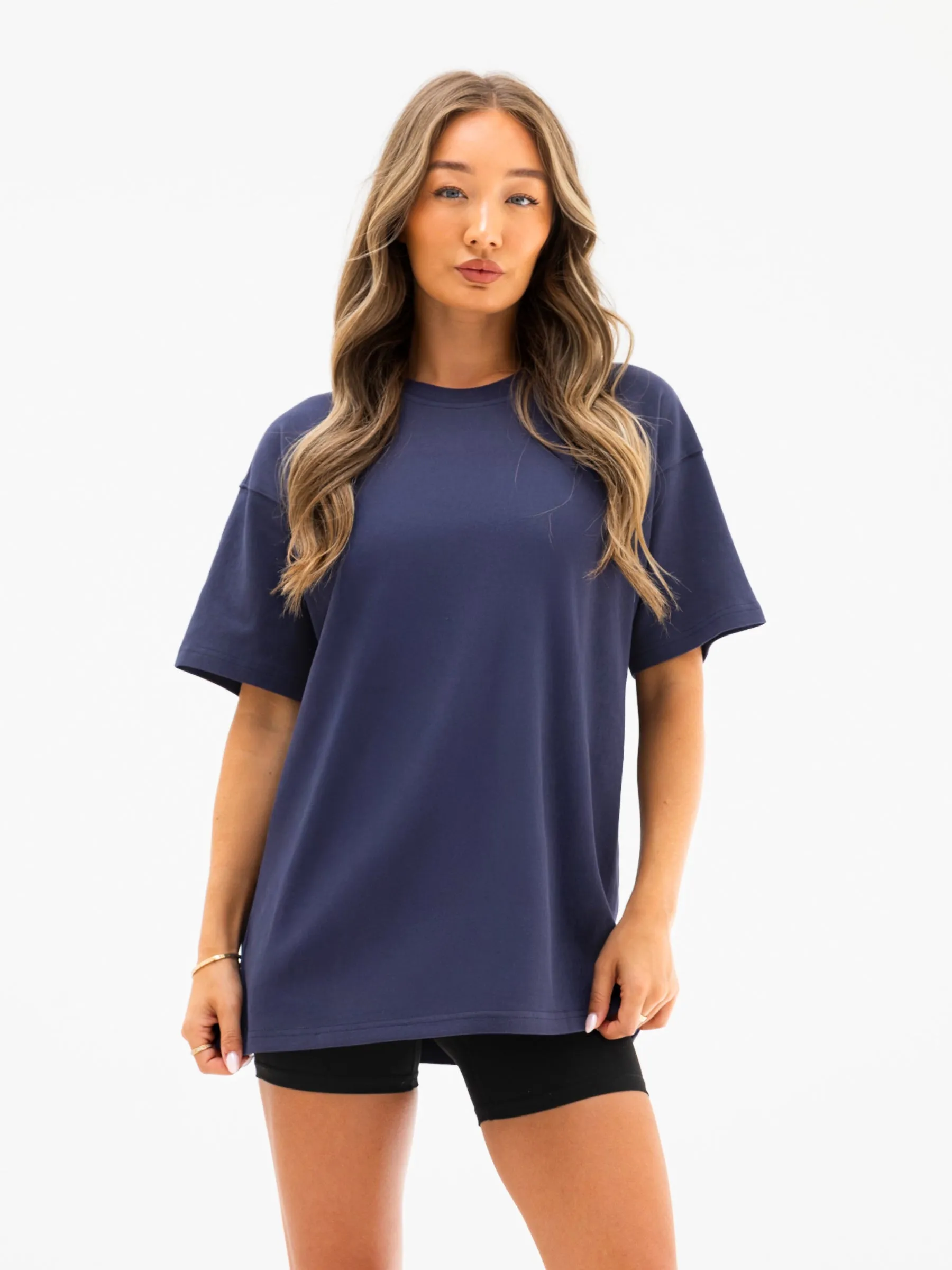 Isabel Oversized T-Shirt - Dark Navy Wrinkle-Free