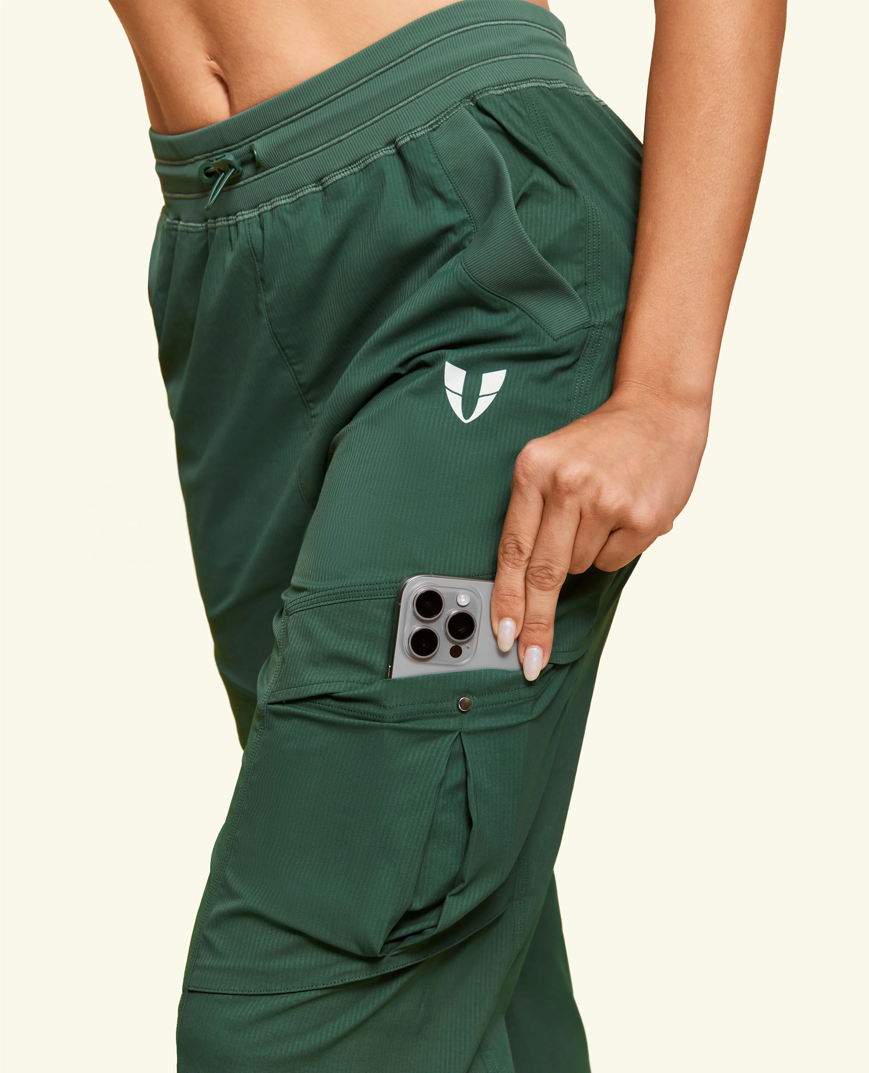 Outdoor Lover Fitness Training Drawstring Pocket Loose Fit Pants - Grey Copper Green