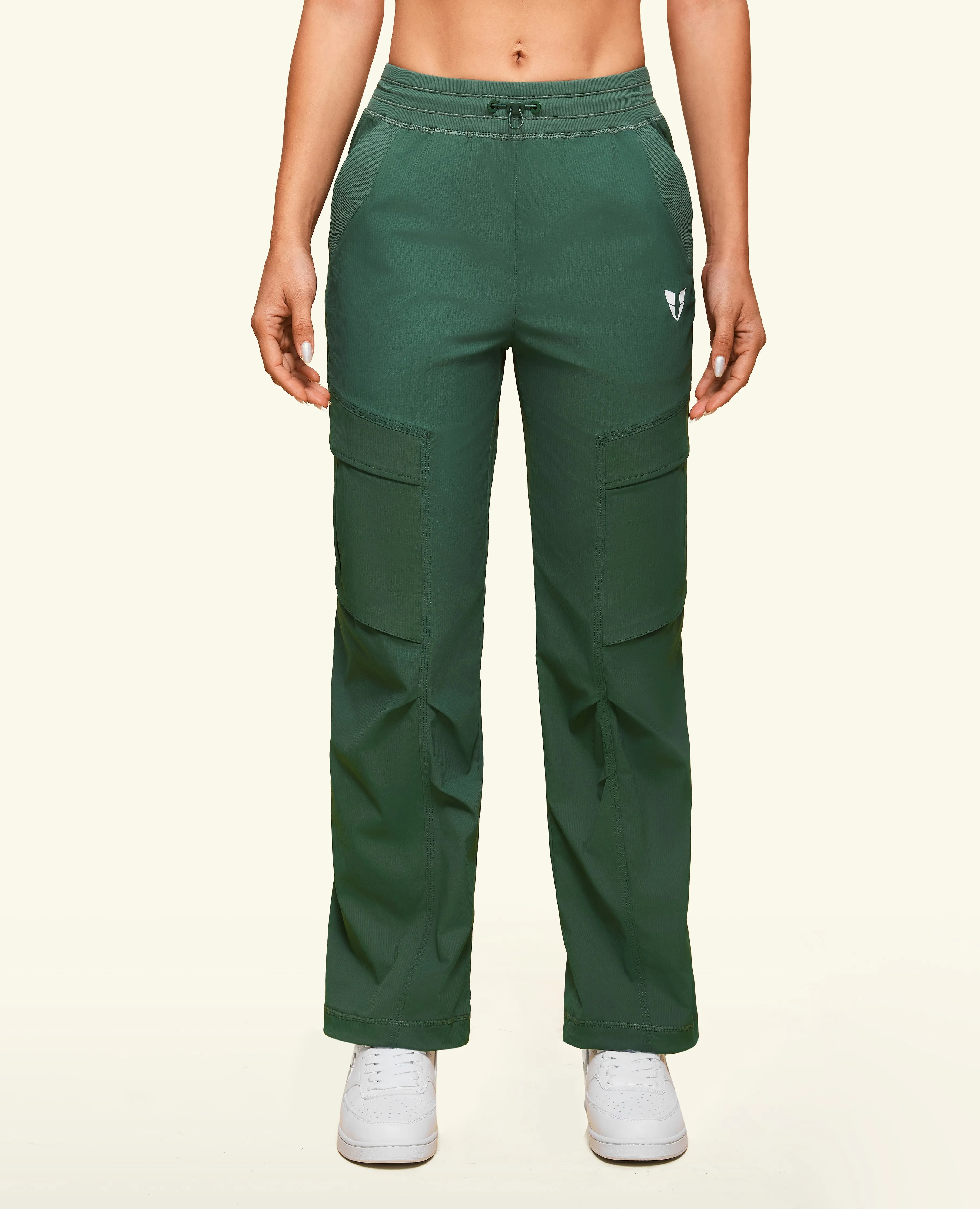 Chill Fit Stretch Form Drawstring Pocket Loose Fit Pants - Grey Copper Green