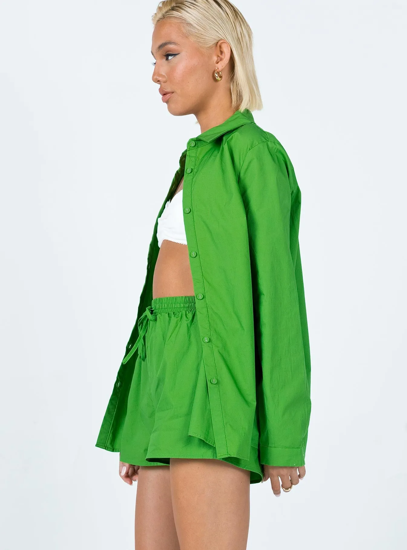 Calm Tone GridTexture Chloe Set Apple Green